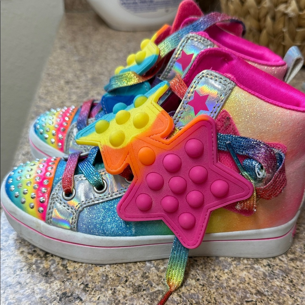 Sketchers Twinkle Toes Neon Sneakers Size 12